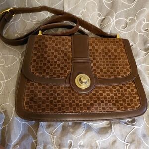 Authentic Vintage Gucci Brown Suede Crossbody Bag